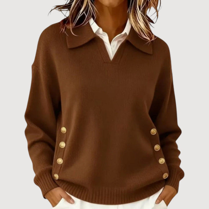 José | Comfortabele Trui met Knoop Details