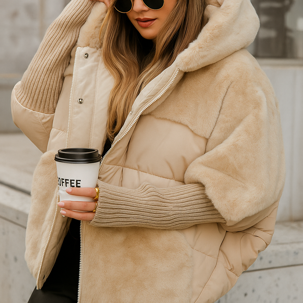 LIVIÁ – Warme Pufferjas met Luxe Bontdetail