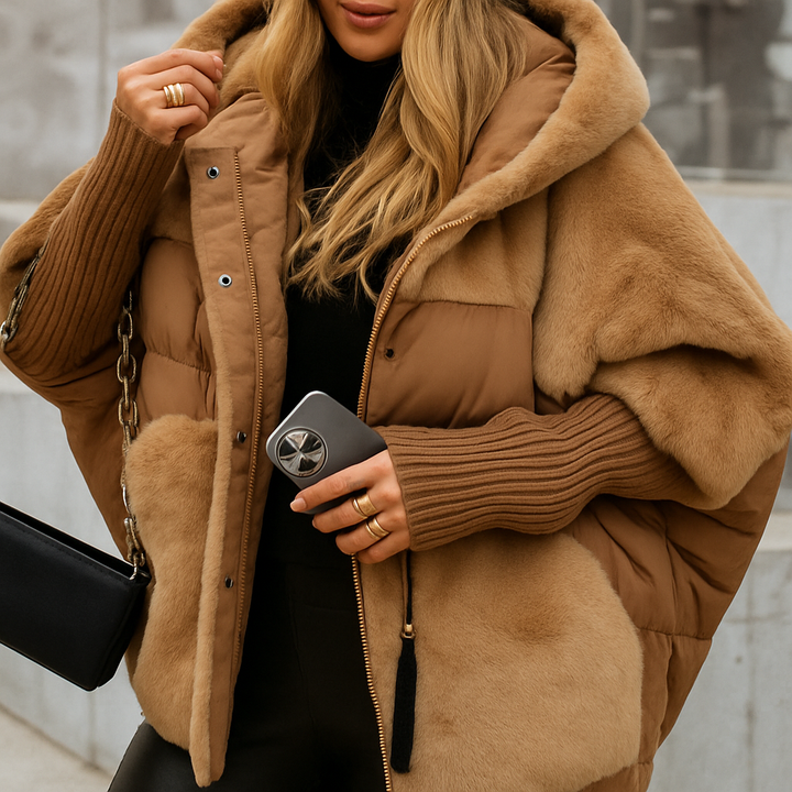 LIVIÁ – Warme Pufferjas met Luxe Bontdetail