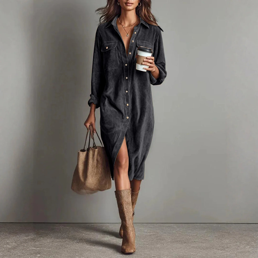 Lina | Stijlvolle Corduroy Jurk