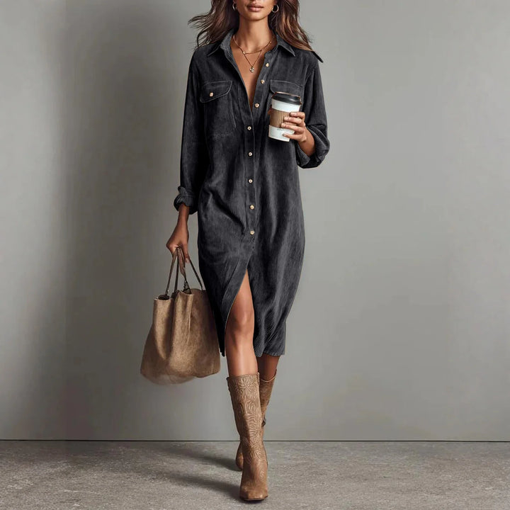 Lina | Stijlvolle Corduroy Jurk