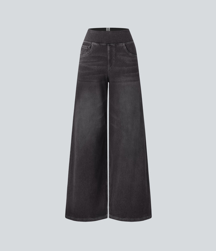 ÉVA | Elastische broek met hoge taille